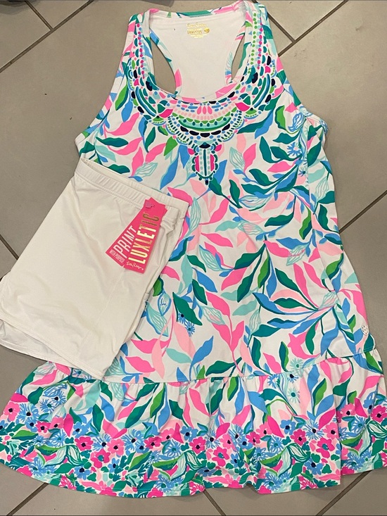 Lilly Pulitzer Dresses & Skirts - Lilly Pulitzer NWT Racerback Dress w/White Skort was $188 size LARGE